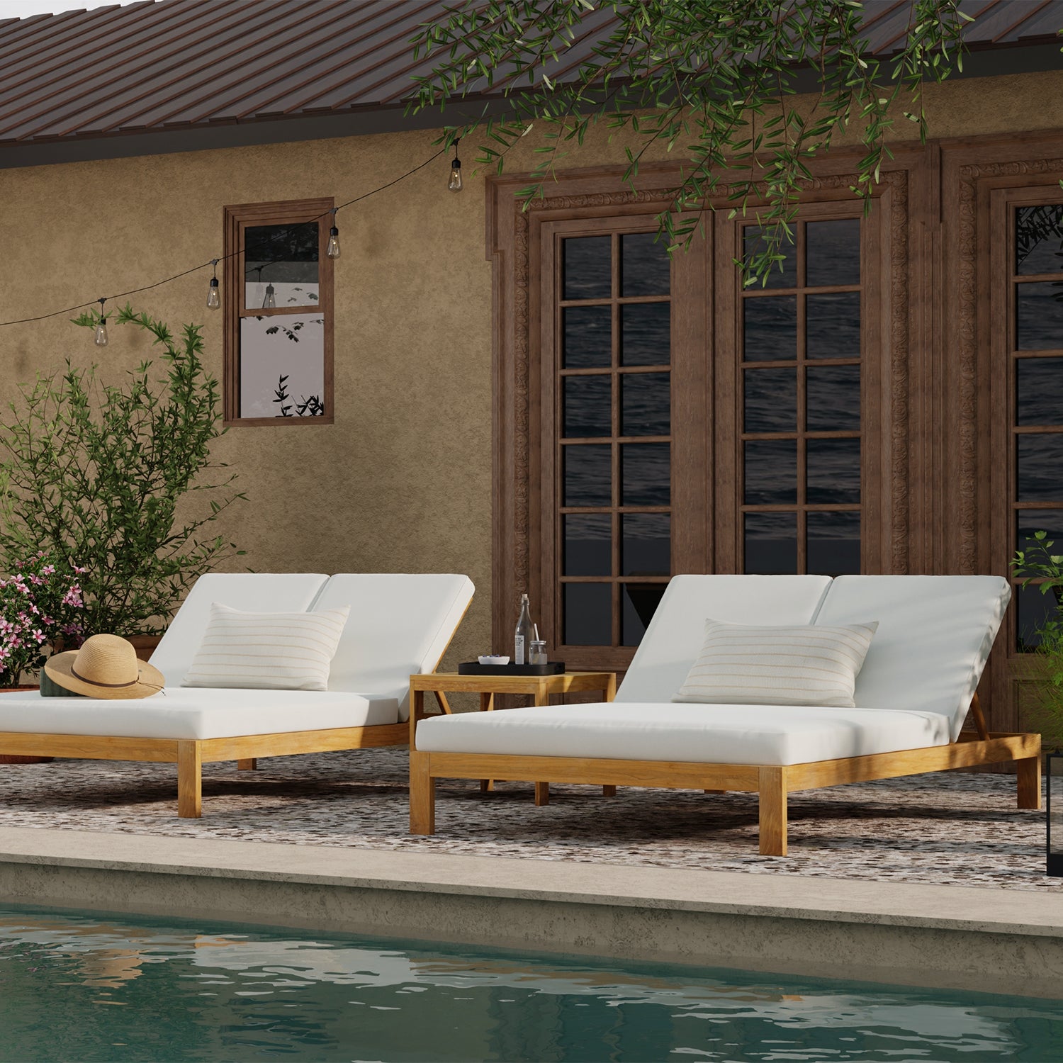 Charleston Outdoor Double Chaise Lounge