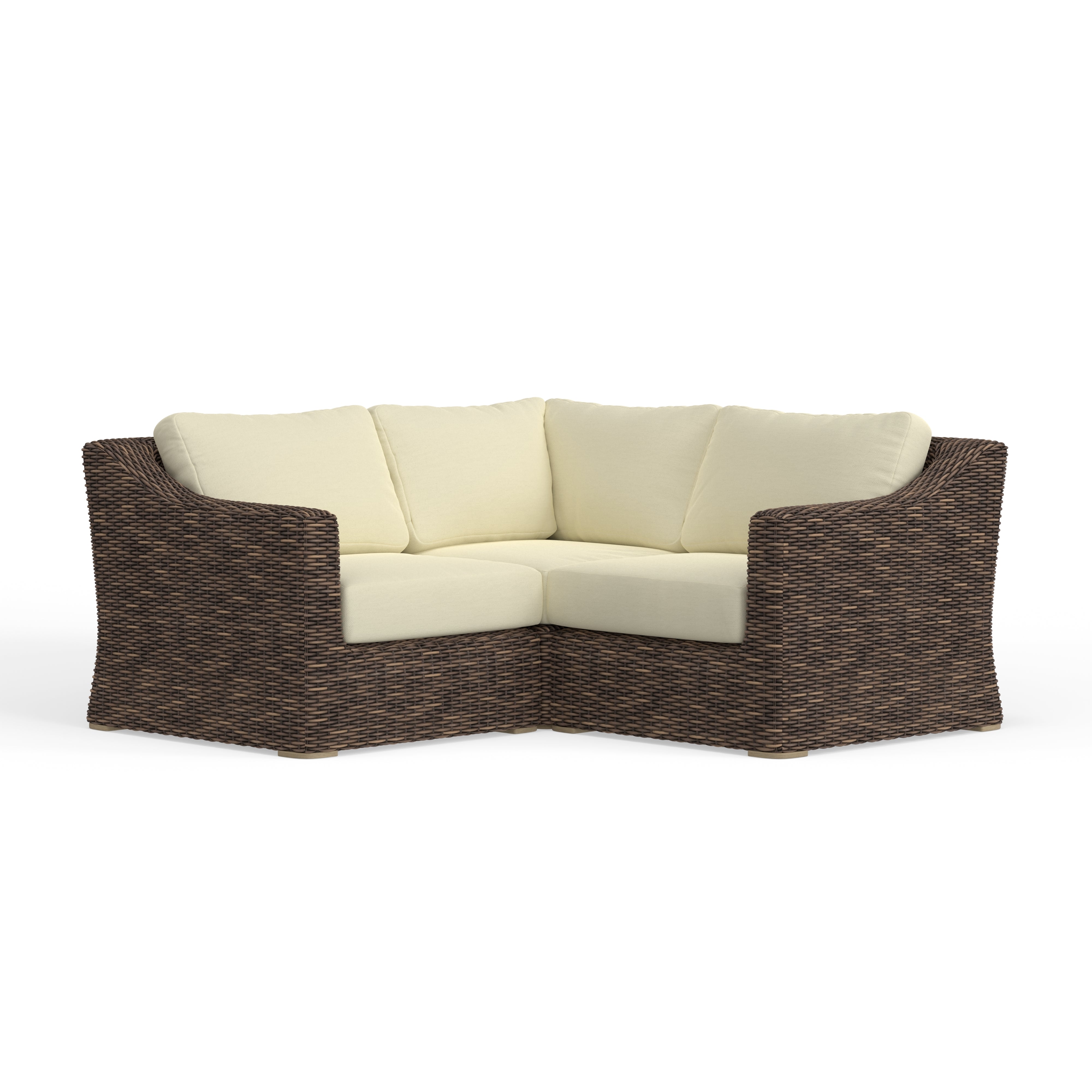 3-Piece Brown Wicker Sectional