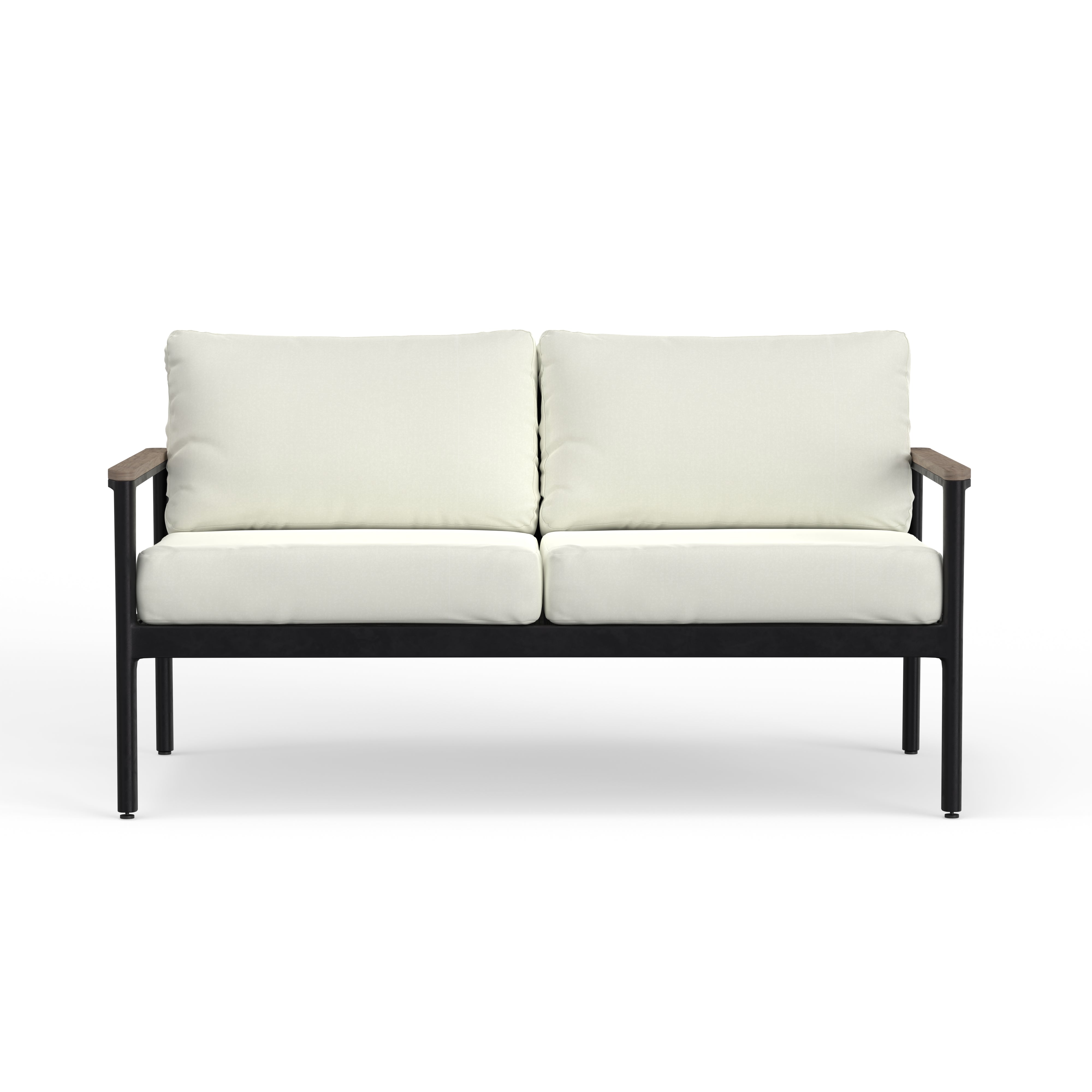 Aluminum & Teak Outdoor Sofa