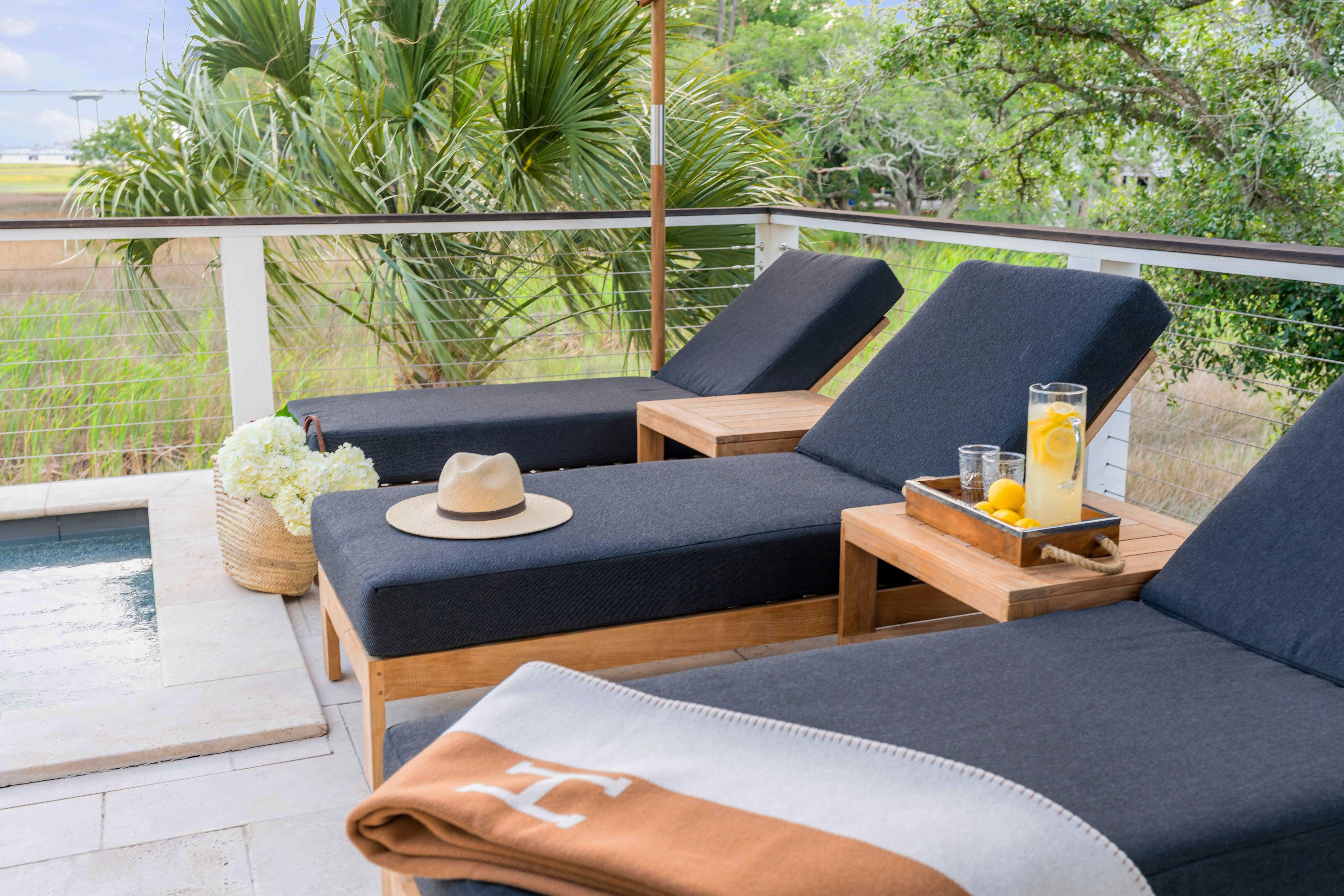 Beautiful Outdoor Teak Chaise Loungers