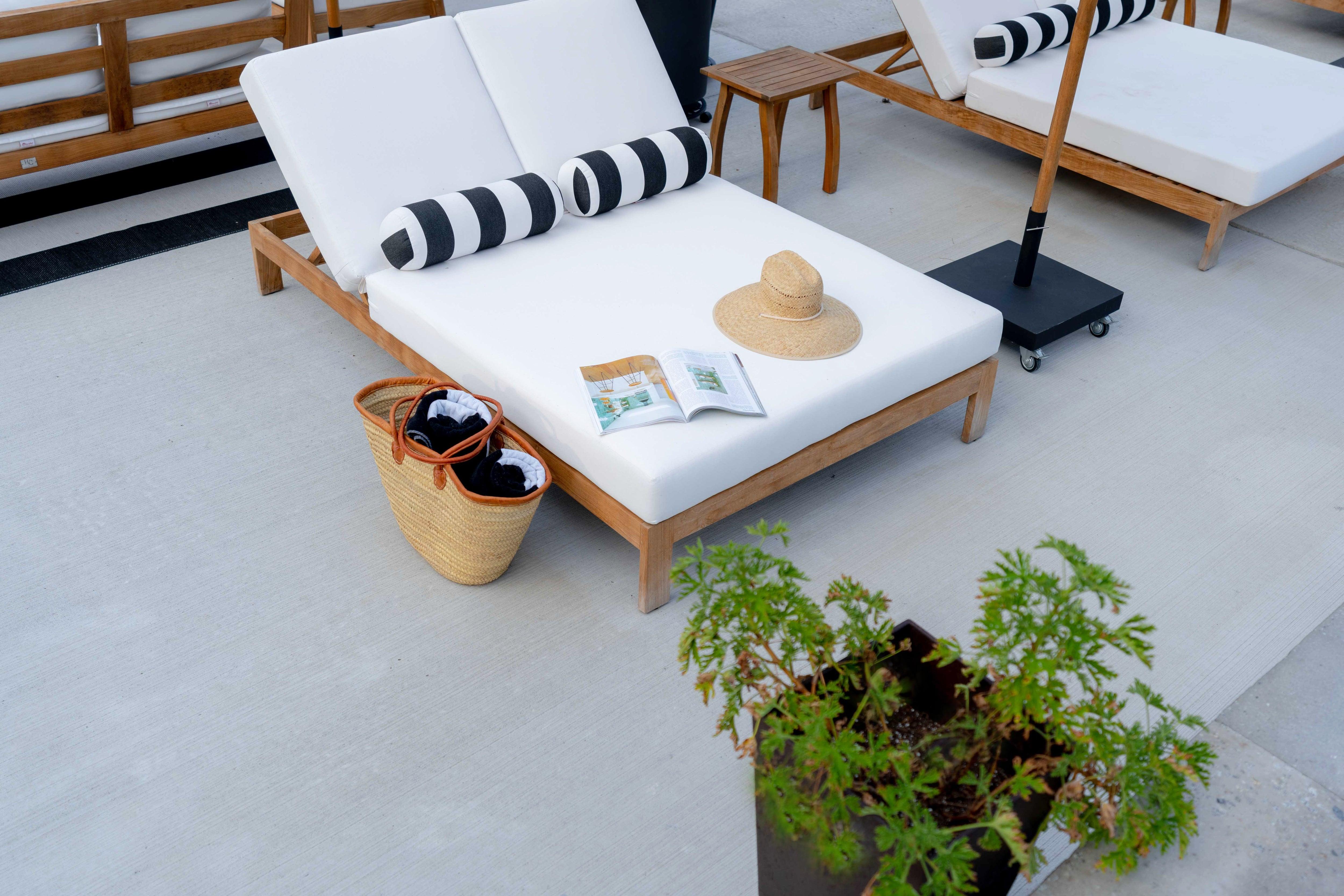 Best Luxury All Teak Double Chaise Lounge Available Now