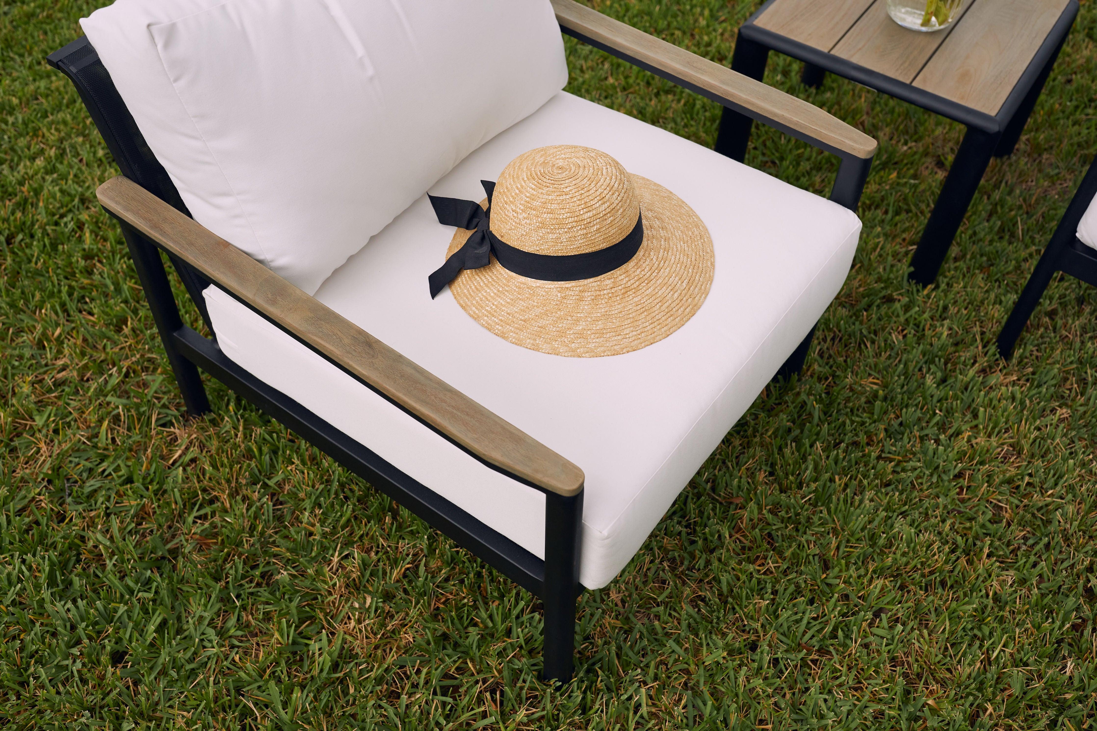 Best Modern Luxury Outdoor Seating Set for Four In Black Aluminum