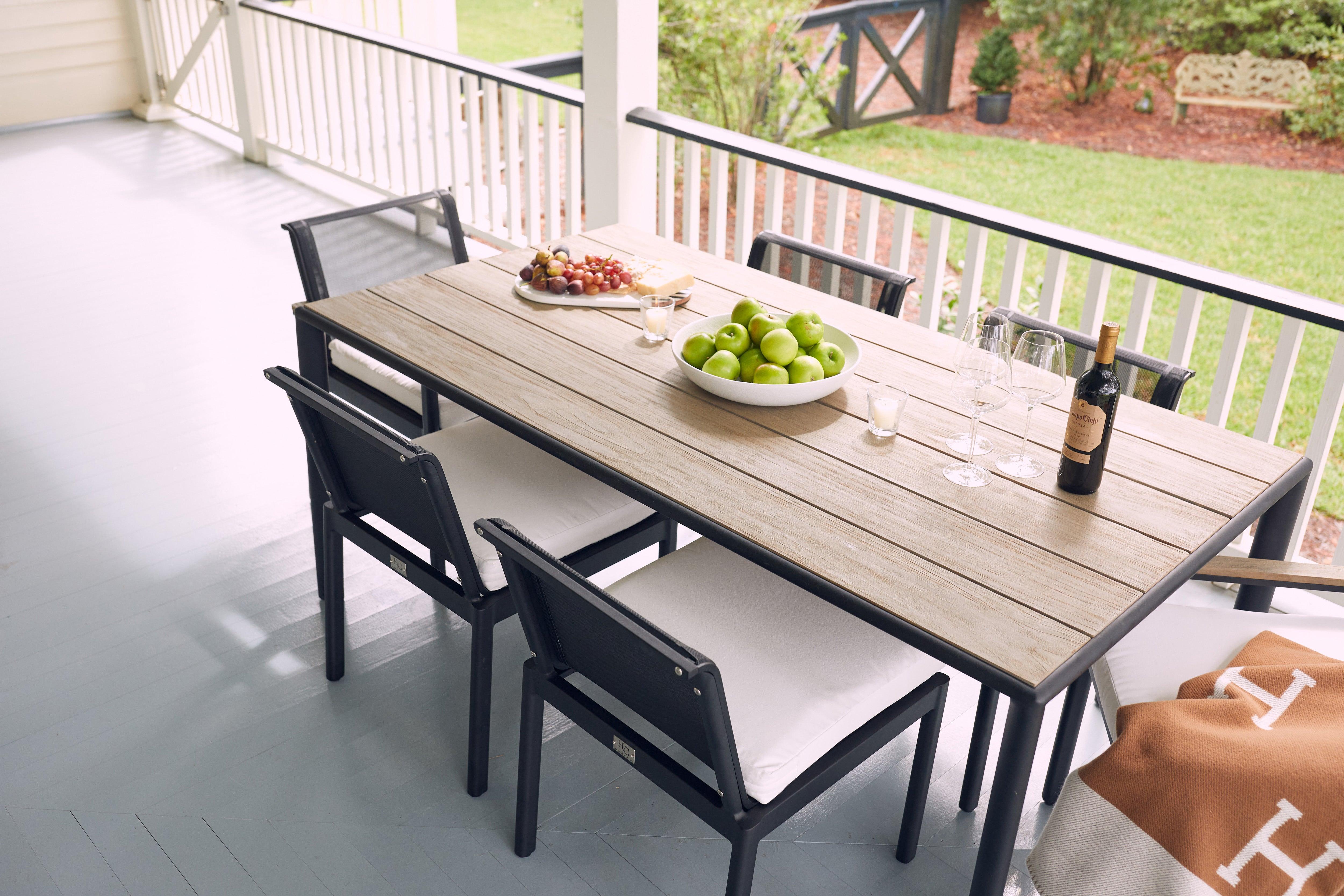Black Aluminum Dining Set For Outside